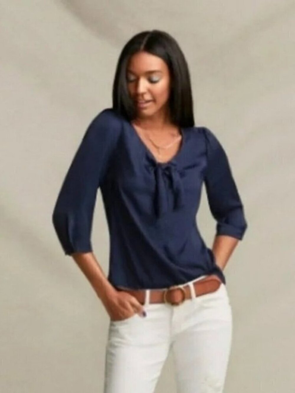 Cabi #5525 Knot Blouse  Size M